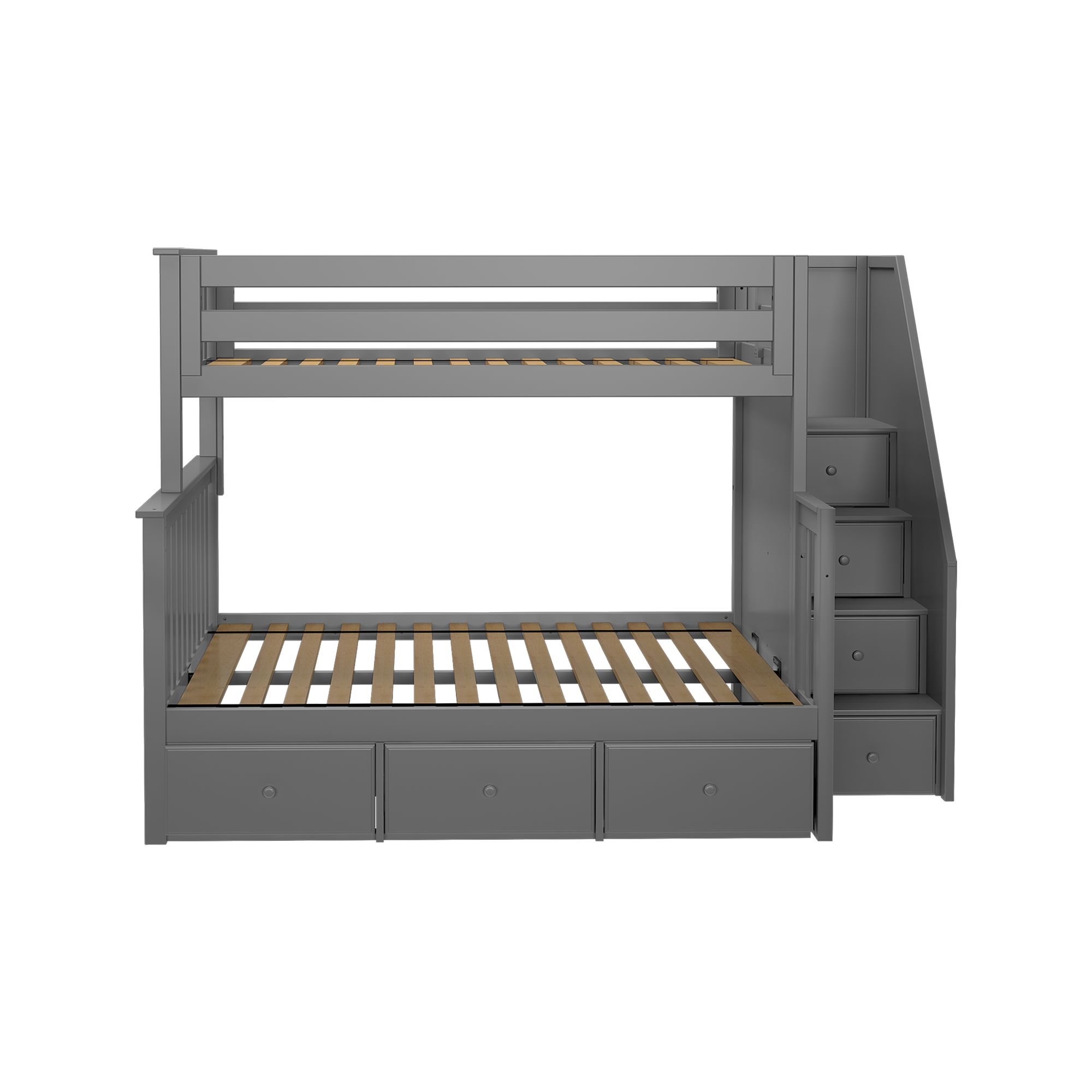 Twin Over Full Bunk Bed with Storage Drawers