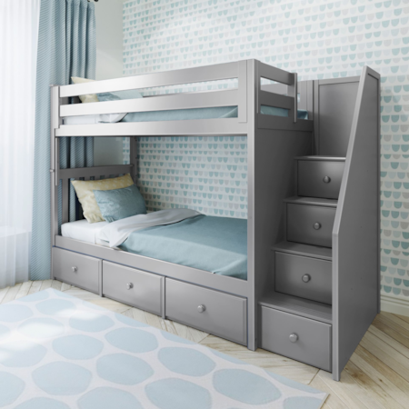 Twin Over Twin Bunk Bed with Storage Drawers