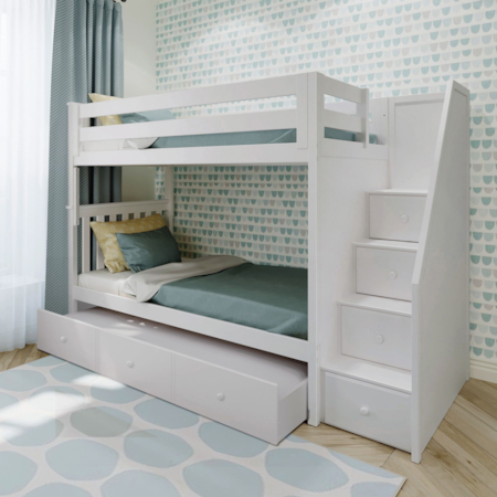 Twin Over Twin Bunk Bed with Trundle
