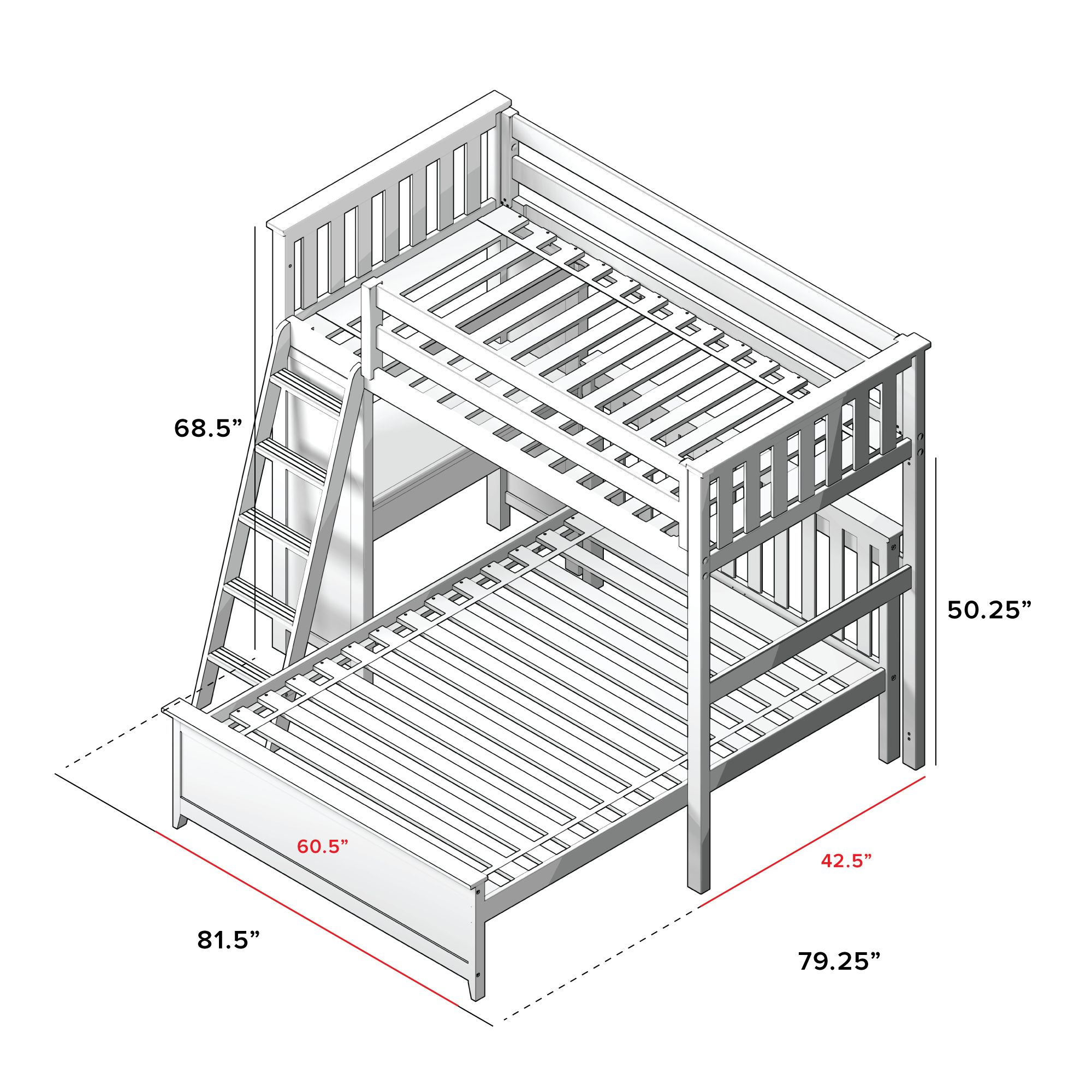 Canterbury All In One Study Loft Bed + Full