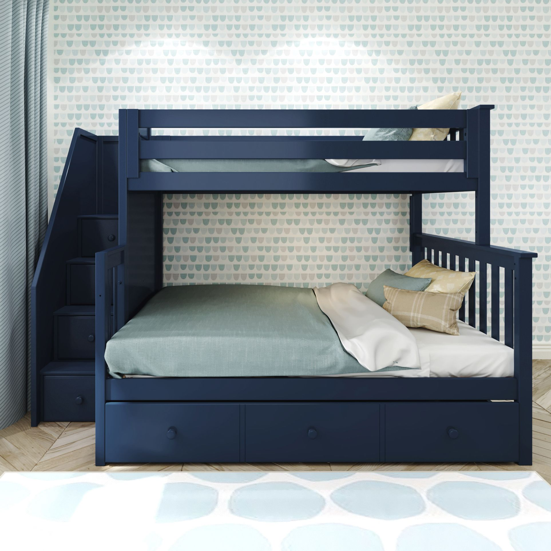 Twin Over Full Bunk Bed with Trundle