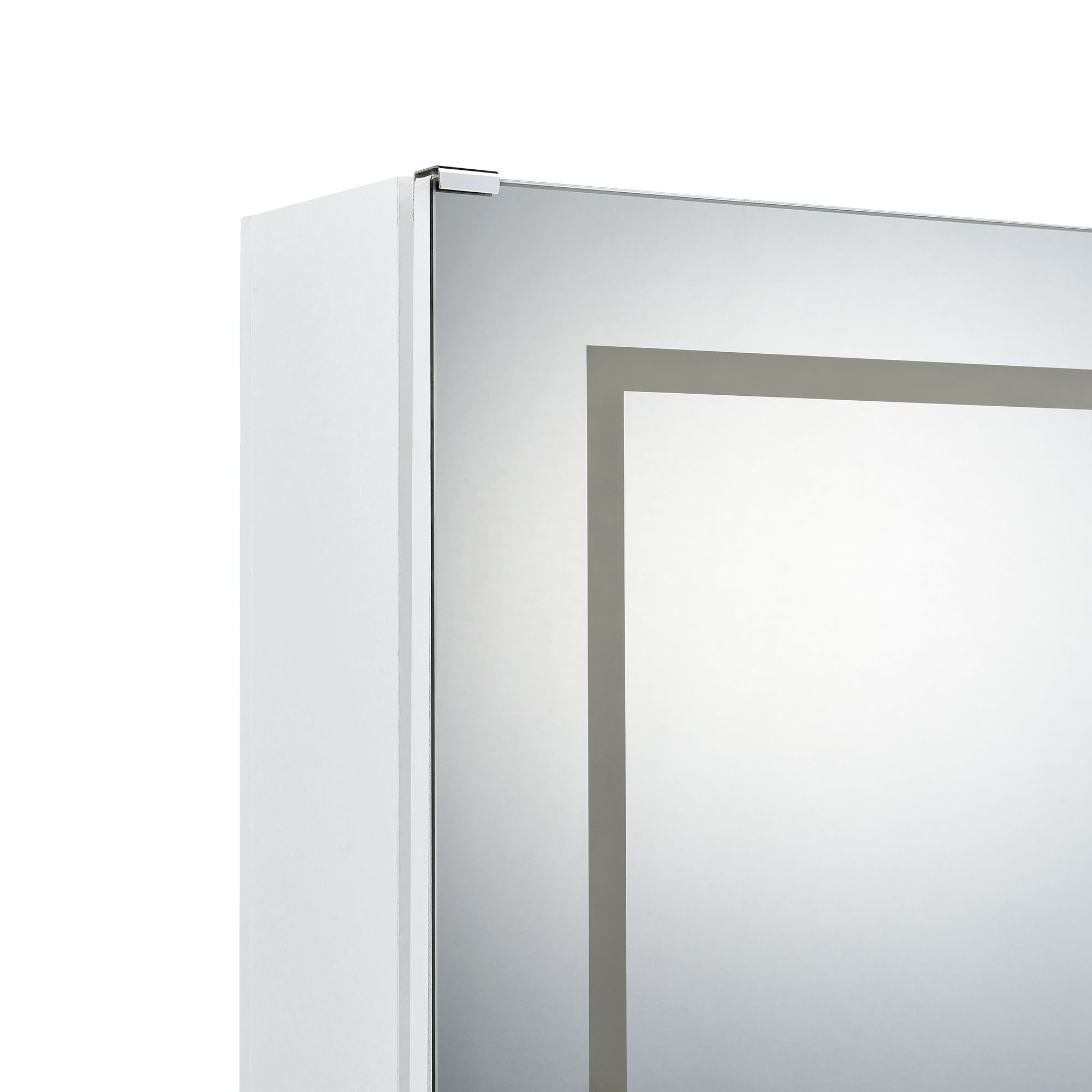 Floor Mirror With Storage In White