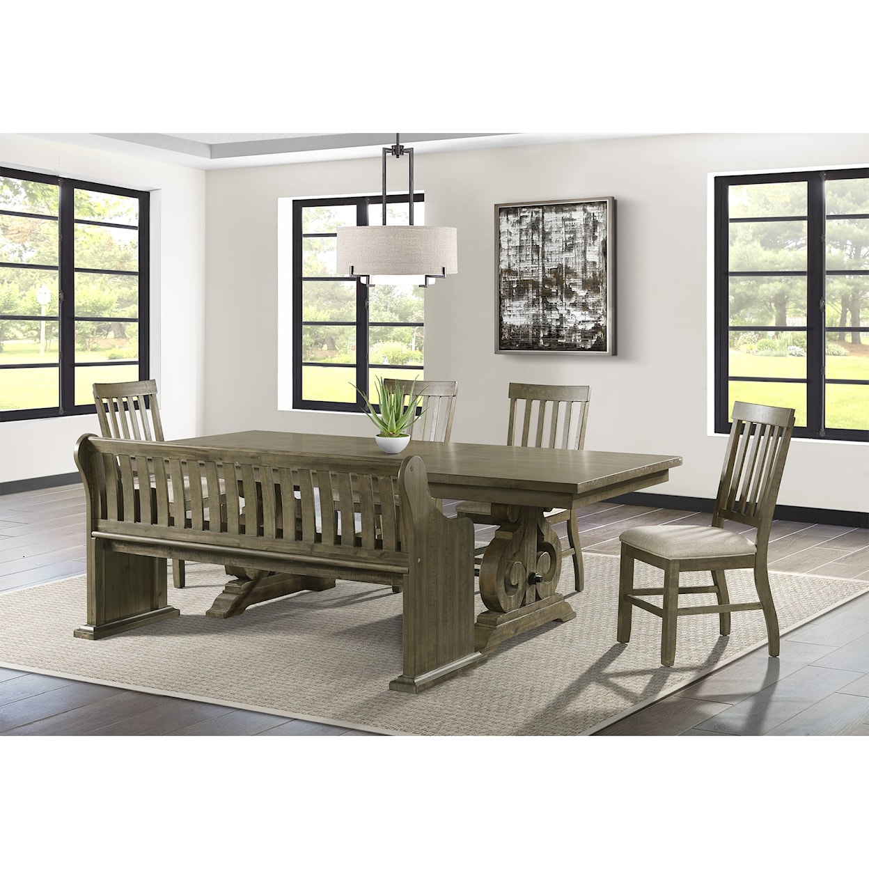 Elements International Stone Dining Room Set