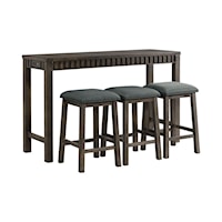 Transitional Bar Table Set with 3 Stools