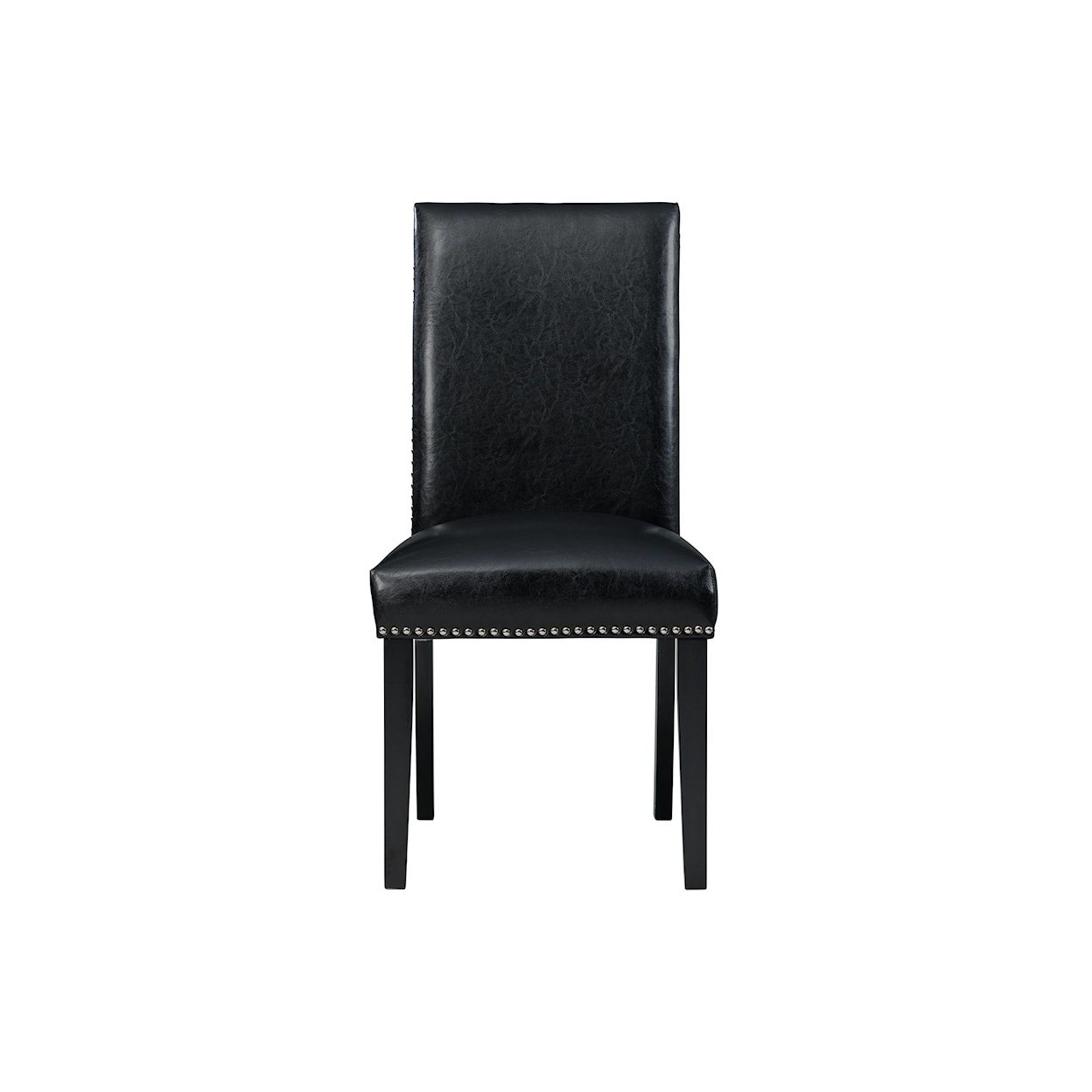 Elements International Meridian NAILHEAD BLACK DINING CHAIR |