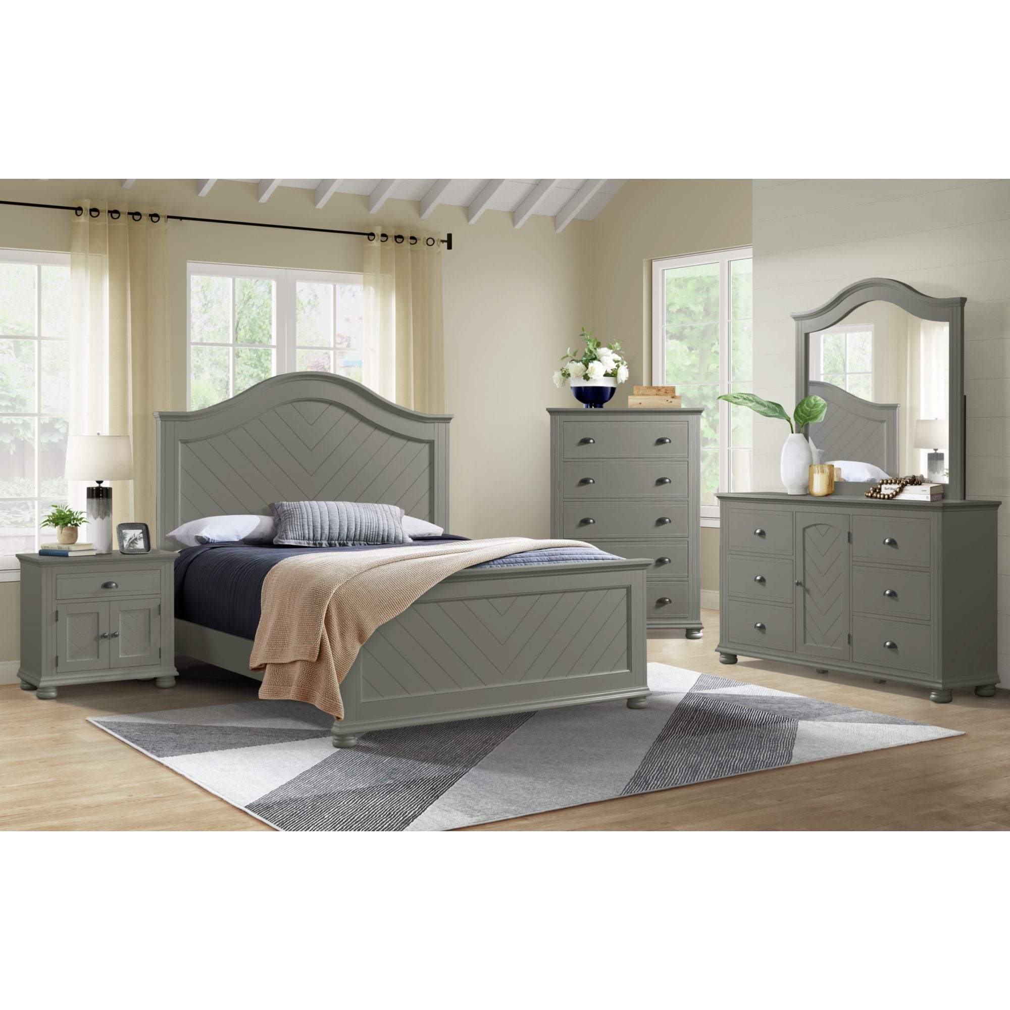 Elements International Kona Queen Panel Bed