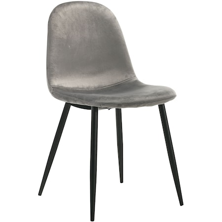 Contemporary Set of 2 Upholstered Side Chairs with Tapered Legs