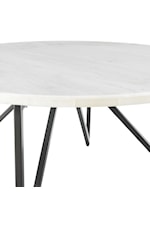 Elements International Cedric Contemporary Round End Table with Marble Top