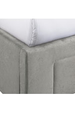 Elements International Magnolia King Upholstered Bed with Nailhead Studs