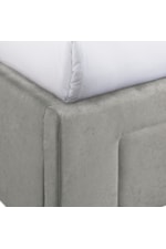 Elements International Magnolia 	 King Upholstered Bed with Nailhead Studs