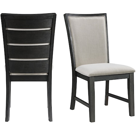 Transitional Upholstered Dining Chair With Ladder Back Set