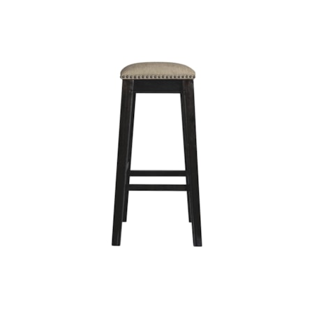 30&apos;&apos; Barstool - Linen / Dark Wash