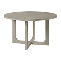 Contemporary Round Gray Dining Table with Lazy Susan