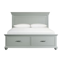 Transitional King Platform Storage Bed