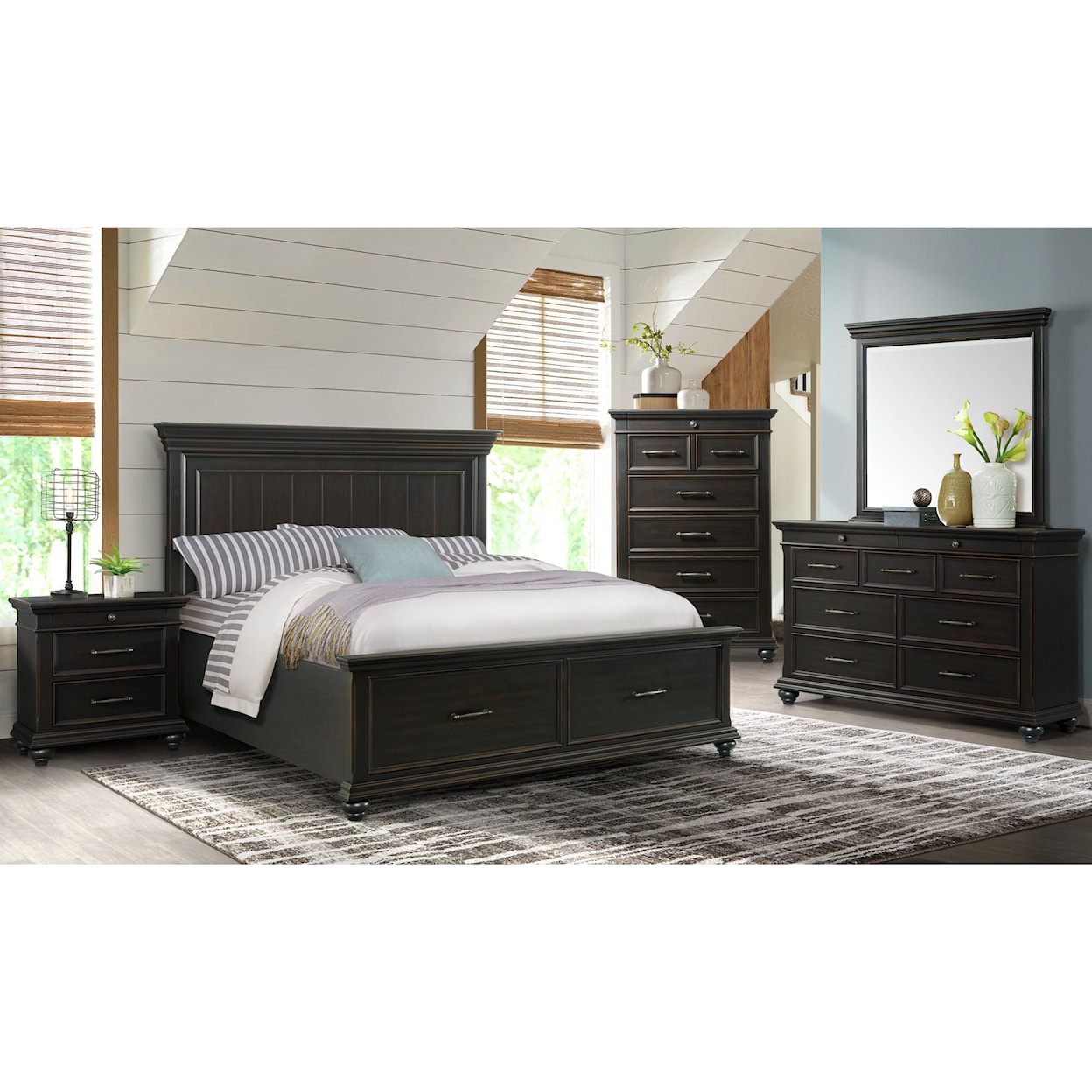 ELE Sheldon 5 Piece King Storage Bedroom Group