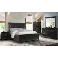 Transitional 4-Piece King Storage Bedroom Set