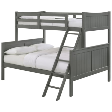 TAYLOR GREY TWIN/FULL BUNK BED | *