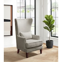 Transitional Accent Wing Chair with Chrome Nailheads