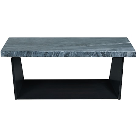 Contemporary Coffee Table With Dark Marble Top