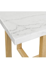 Elements International Morris Transitional Coffee Table with Marble Top