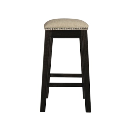 24&apos;&apos; Counter Stool - Linen / Dark Wash