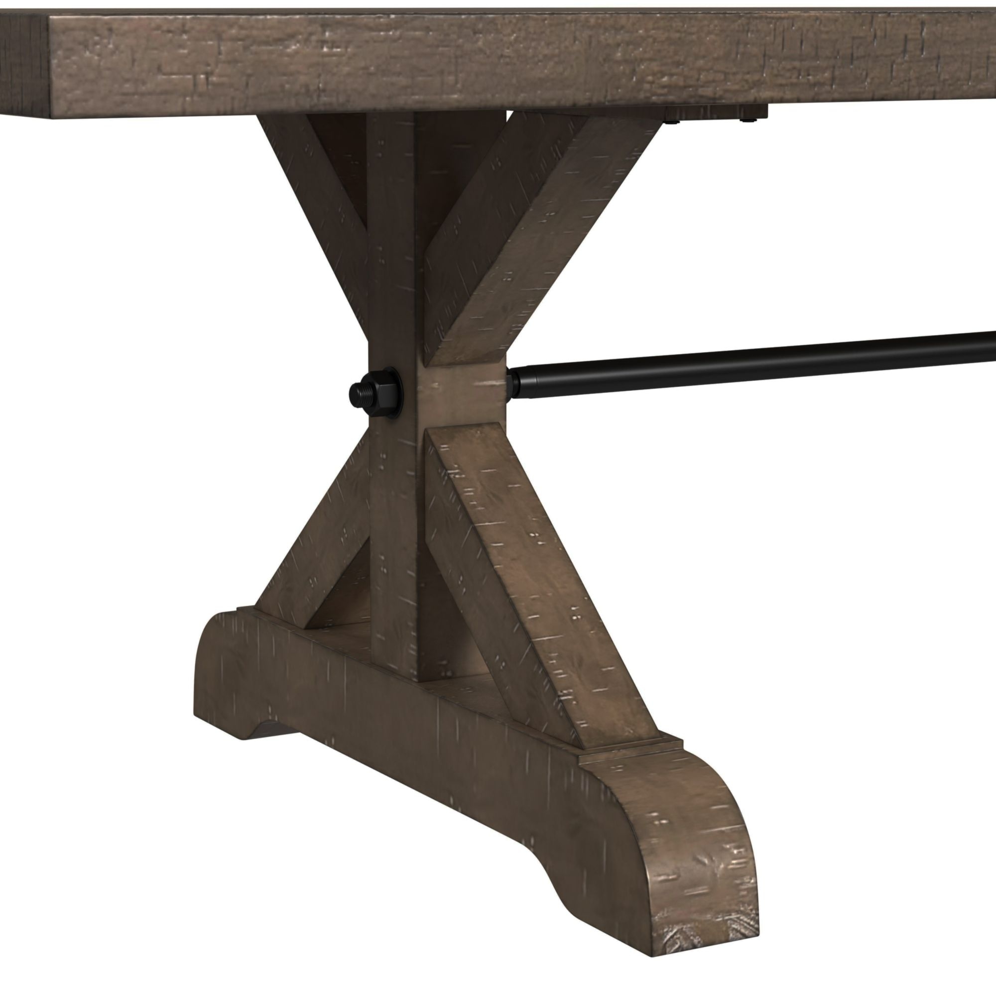 72" Dining Bench w/Metal Accent Trestle