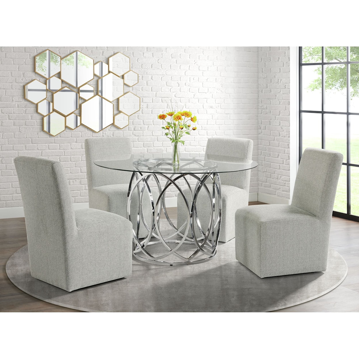 Elements Nero Upholstered Side Chair Set