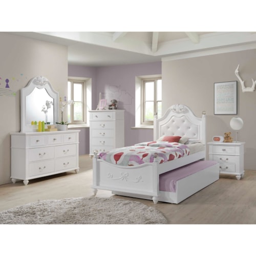Traditional 3-Piece Twin Platform Bedroom Set with Storage Trundle