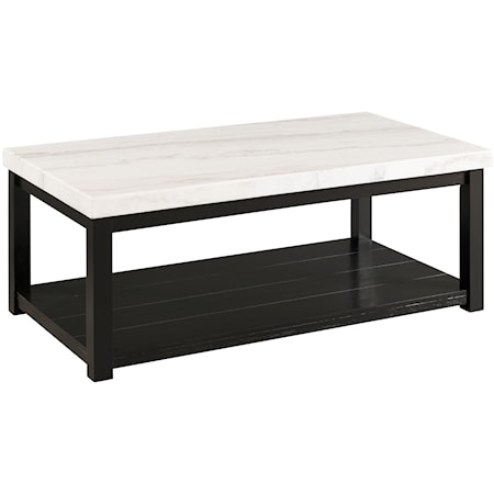 MARKY RECTANGLE COFFEE TABLE | W/ CASTER
