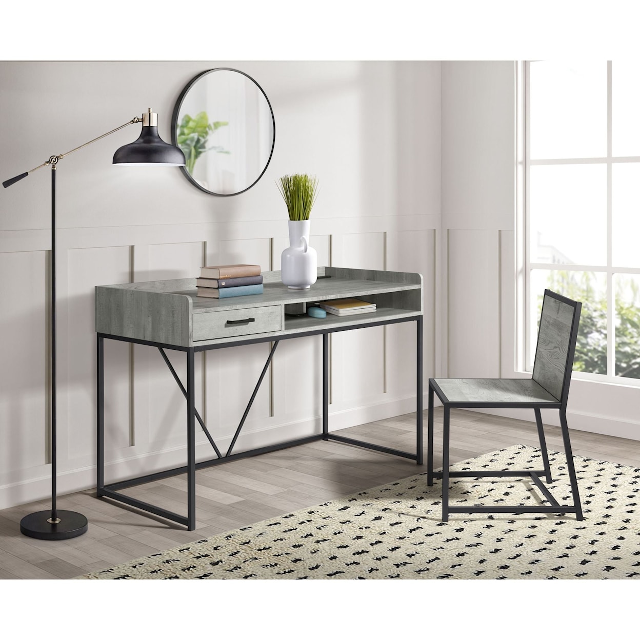 Elements International Preston Desk and Chair Set