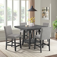 Transitional 5-Piece Counter Height Dining Table Set