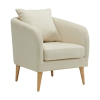 Contemporary Accent Chair with Natural Wood Legs