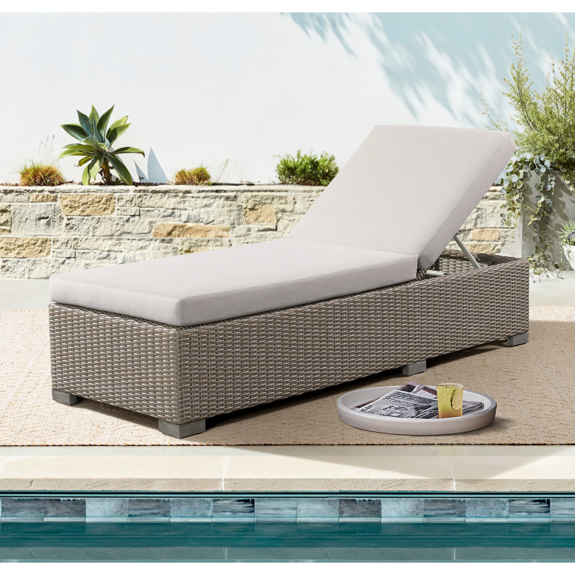Elements International Ollie Outdoor Chaise Lounge