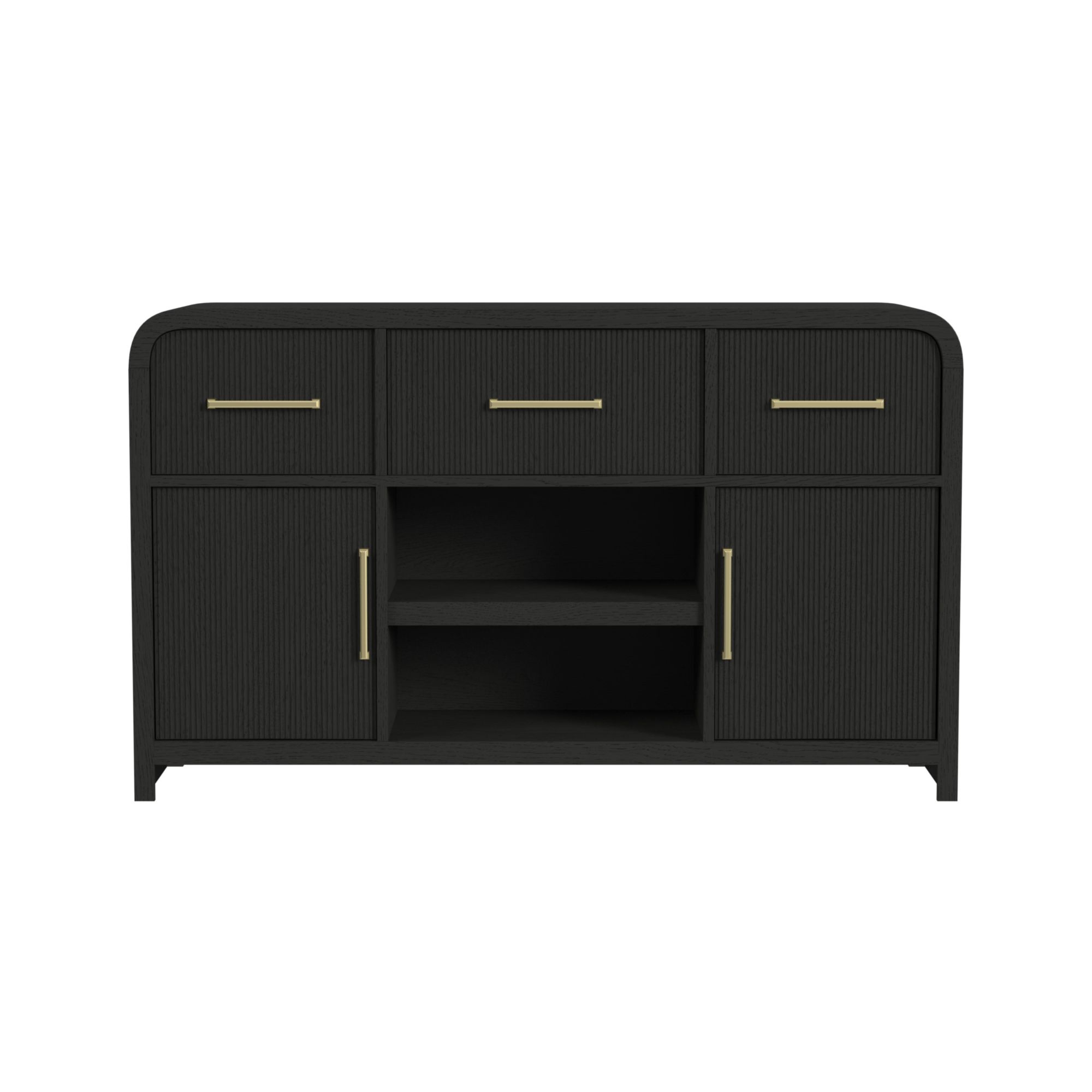 Elements International Ridgemont Server In Black With Grain