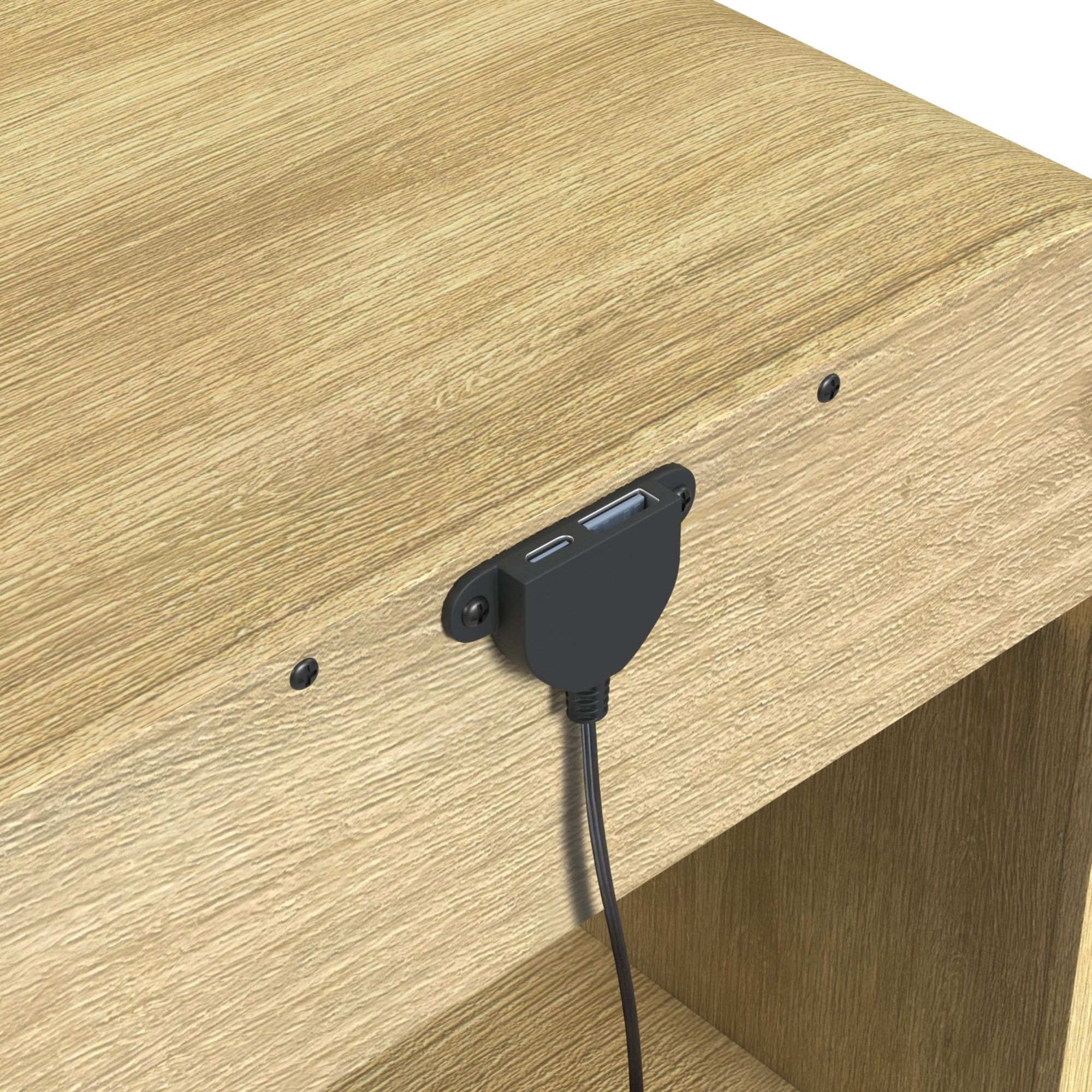 1-Drawer Nightstand With Usb In Natural