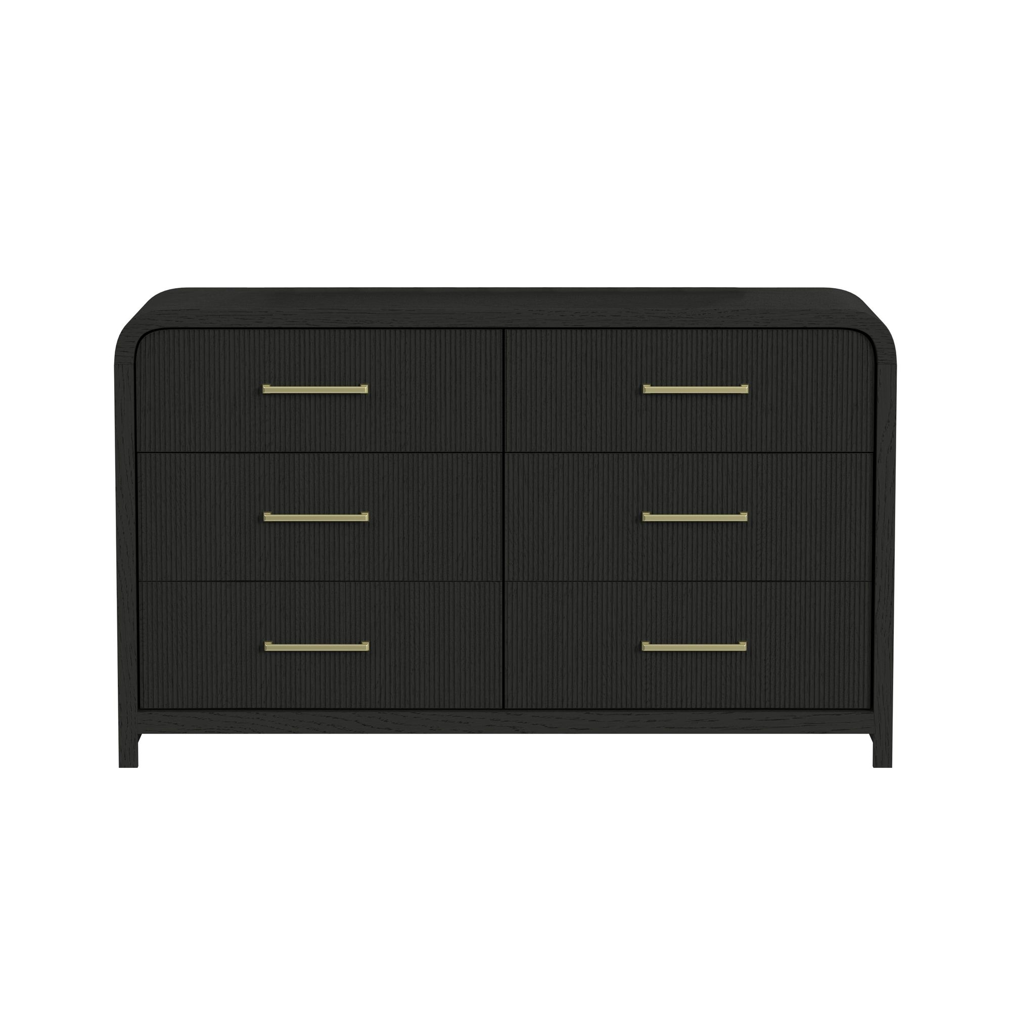 Elements International Ridgemont 6-Drawer Dresser In Black With Grain