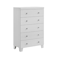 Glam 5-Drawer Bedroom Chest with Tapered Feet