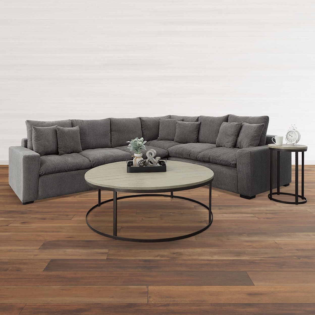 Elements International Frederick Natural Natural Round Coffee Table