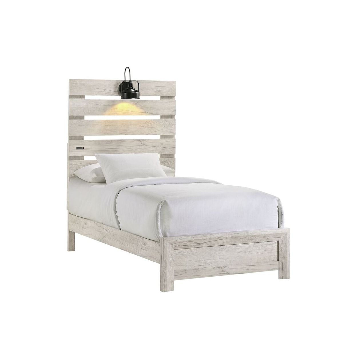 Elements International Fort Worth White Twin Bed