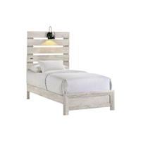 Rustic Farmhouse Twin Bed with Lights and USB