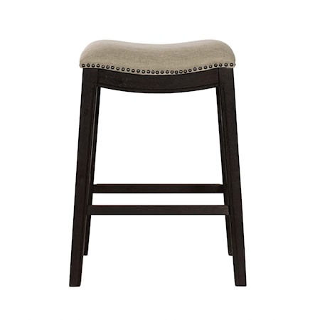 30&apos;&apos; Barstool - Linen / Dark Wash