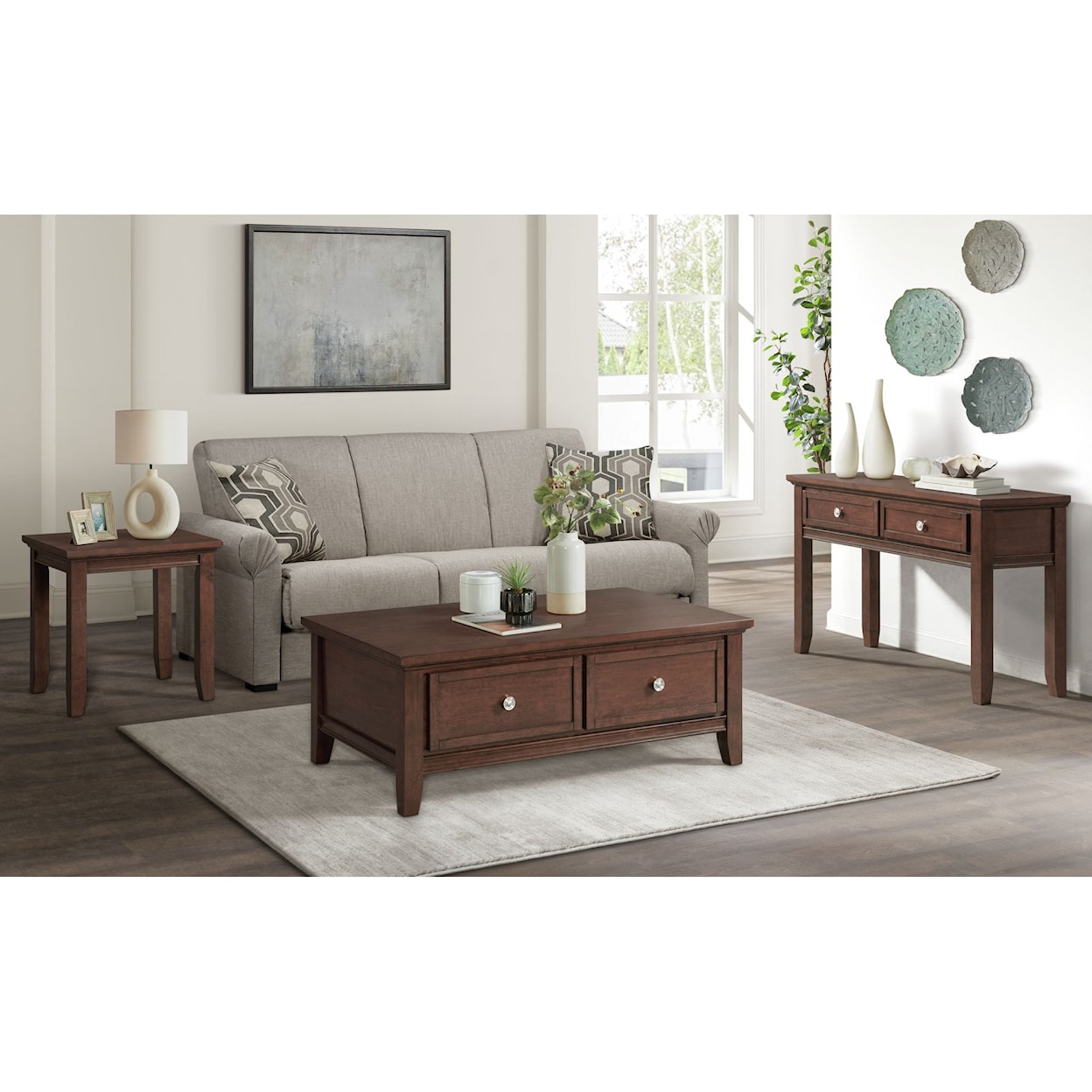 Elements International Chatham Cherry End Table