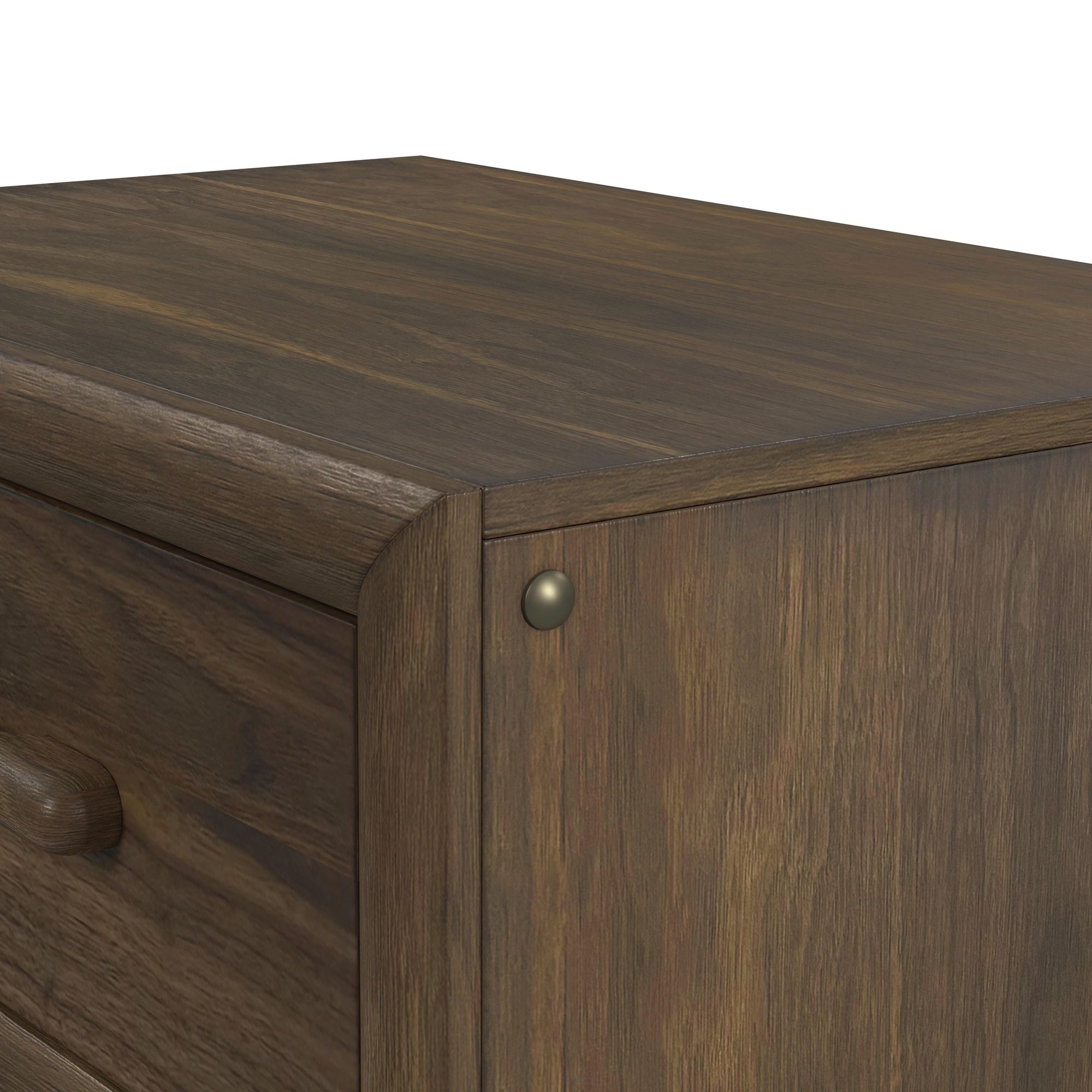 Elements International Brisbane Nightstand With Usbc And Led In Brown