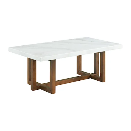 Transitional Coffee Table with Marble Top