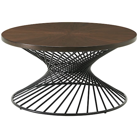 Industrial Coffee Table with Twisted Metal Base