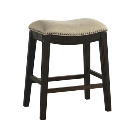 24&apos;&apos; Counter Stool - Linen / Dark Wash