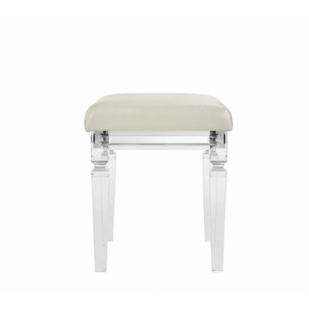 Vanity Stool W/ Acrylic Leg White