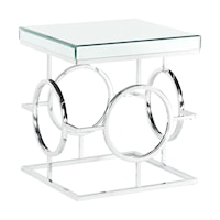 Glam End Table with Mirror Table Top
