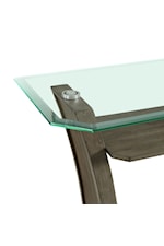 Elements International Dapper Square Wood End Table w/ Glass Top