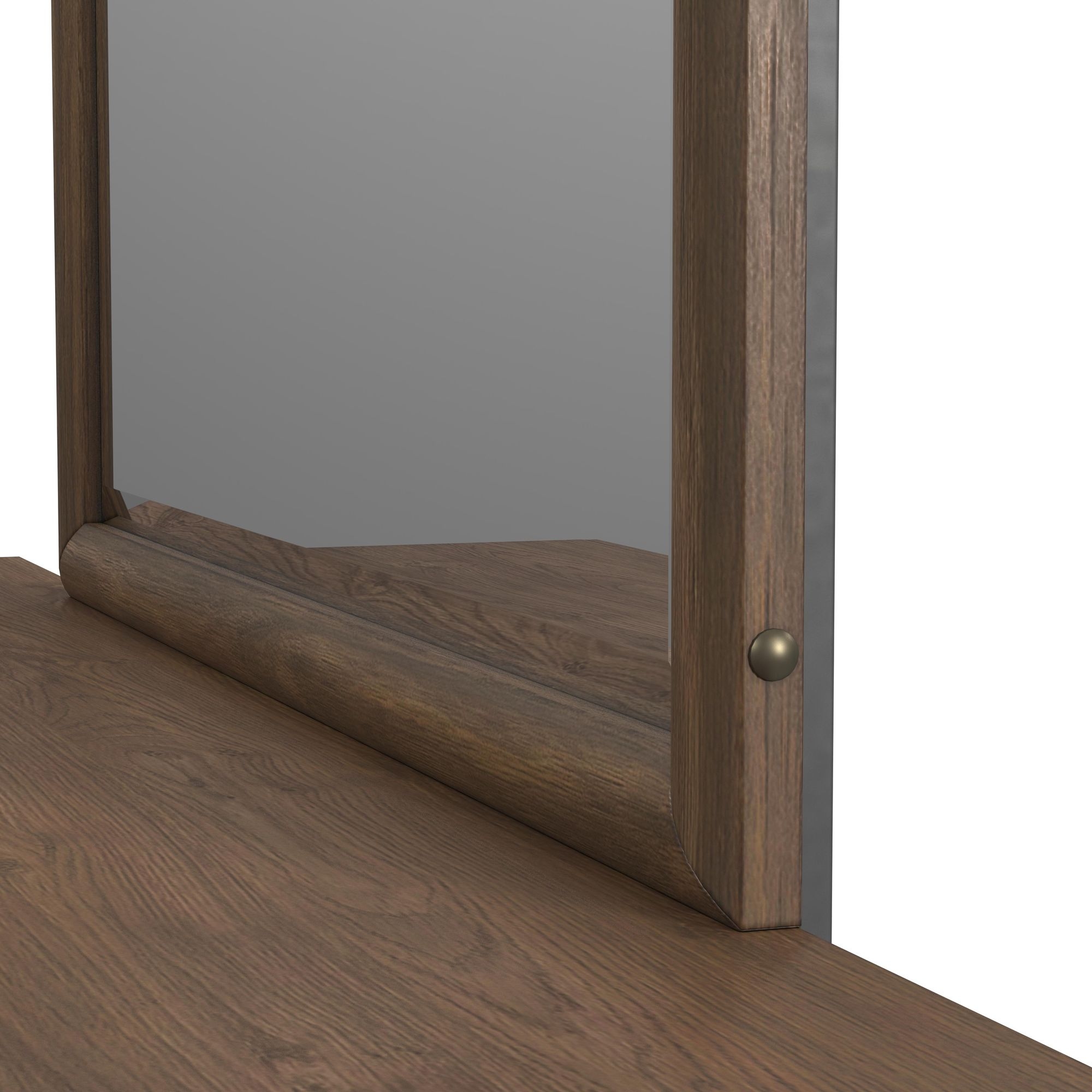 Dresser And Mirror Set With Led In Brown
